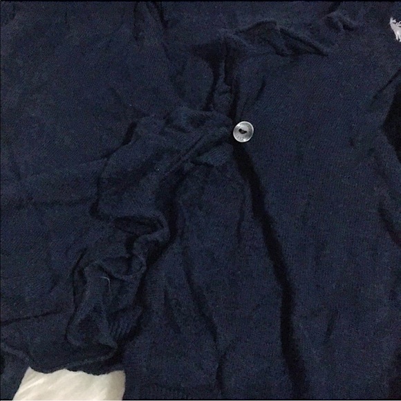 Abercrombie Kids Navy Short Sleeve Ruffle Cardigan - Picture 3 of 4